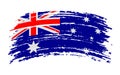Australia torn flag in grunge brush stroke, vector