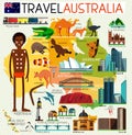 Australia Travel Set Royalty Free Stock Photo