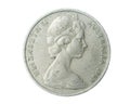 Australia twenty cents coin on a white isolated background