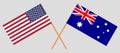 Australia and USA. The Australian and United States of America flags. Official colors. Correct proportion. Vector Royalty Free Stock Photo