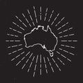 Australia Vector Map Outline with Vintage.