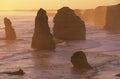 Australia Victoria Great Ocean Road Twelve Apostles at sunset Royalty Free Stock Photo