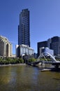 Australia, Victoria, Melbourne, Southbank district on Yarra river Royalty Free Stock Photo