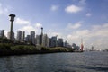 In Australia, the view of the city from the hill