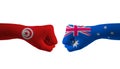 Australia VS Tunisia hand flag Man hands patterned football world cup