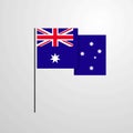 Australia waving Flag design vector background Royalty Free Stock Photo