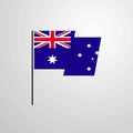 Australia waving Flag design vector background Royalty Free Stock Photo