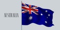 Australia waving flag on flagpole vector illustration Royalty Free Stock Photo