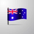 Australia waving Shiny Flag design vector Royalty Free Stock Photo