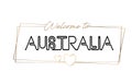 Australia Welcome to text Neon lettering typography. Word for logotype, badge, icon, postcard, logo, banner Vector Illustration