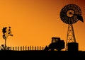 Australia with windmill or wind turbine