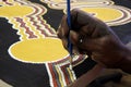 Australian Aboriginal artist hand dot painting