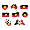 Australian Aboriginal Flag icon set vector illustration Royalty Free Stock Photo