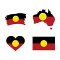 Australian Aboriginal Flag icon set vector Royalty Free Stock Photo