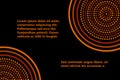 Australian aboriginal geometric art concentric circles banner template in orange brown and black, vector