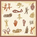 Australian Aboriginal Petroglyph Ornaments Royalty Free Stock Photo