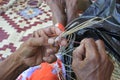 Australian Aboriginal woman basket weaving Northern Territory Australia Royalty Free Stock Photo