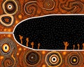 australian aborigine painting with circles and dots