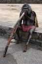 Australian Aborigine playing the Didgeridoo Royalty Free Stock Photo