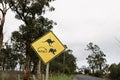 An australian animal crossing road sign. Royalty Free Stock Photo