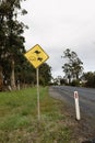 An australian animal crossing road sign. Royalty Free Stock Photo