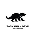 Australian animal fierce tasmanian devil national zoo vector icon black logo illustration graphic design
