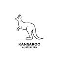 Australian animal kangaroo wallaby line logo vector icon premium illustration Royalty Free Stock Photo