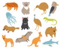 Australian animals set.