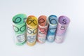 Australian Banknotes Currency Rolled Up Denominations