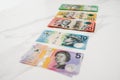 Australian banknotes on the white background Royalty Free Stock Photo