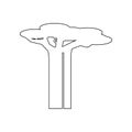 Australian baobab tree icon. Set of silhouette of tree icons. Web Icons Premium quality graphic design. Signs, outline symbols Royalty Free Stock Photo