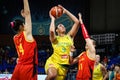 Australian basketball player, Liz Cambage, in action during basketball match AUSTRALIA vs CHINA