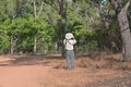 Australian birdwatcher birdwatching in Cape York Queensland Australia