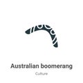 Australian boomerang vector icon on white background. Flat vector australian boomerang icon symbol sign from modern culture Royalty Free Stock Photo