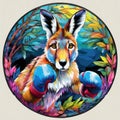 Australian boxing Kangaroo colorful illustration designed clip art