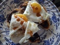 Australian Breakfast Fried Eggs on Toast with Vege