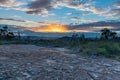 Australian Bush Sunset with Tessellated Rock