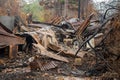 Australian bushfire aftermath: Burnt building rubble Royalty Free Stock Photo