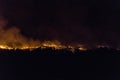 Australian bushfire of a forrest at Night in the nothern territory Royalty Free Stock Photo