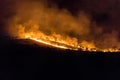 Australian bushfire of a forrest at Night in the nothern territory Royalty Free Stock Photo