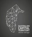 Australian Capital Territory dark vector contour triangle perspective map