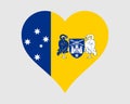 Australian Capital Territory Heart Flag. ACT Love Shape Flag. Federal Capital Territory FCT of Australia Banner Icon Sign Symbo