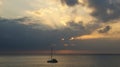 Australian catamaran anchored in Arinaga bay