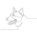 Australian Cattle Dog, dog breed, shepherd dog, companion dog one line art. Continuous line drawing of friend, dog Royalty Free Stock Photo