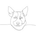 Australian Cattle Dog, dog breed, shepherd dog, companion dog one line art. Continuous line drawing of friend, dog