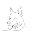 Australian Cattle Dog, dog breed, shepherd dog, companion dog one line art. Continuous line drawing of friend, dog