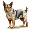 Australian Cattle Dog Illustration By Tony Wilson