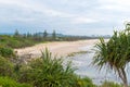 Australian coastal sand beach view from Fingal Head, Australia
