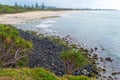 Australian coastal sand beach view from Fingal Head, Australia Royalty Free Stock Photo