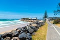 Australian coastal walk and sand beach at Coffs Harbour, Australia